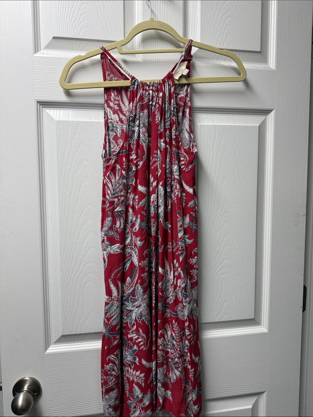 LOFT Red Floral-Print Mini Dress